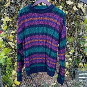 Ralph Lauren Striped Sweater 90s Preppy Cotto